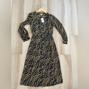 MICHAEL Michael Kors Black and Gold Maxi Dress
